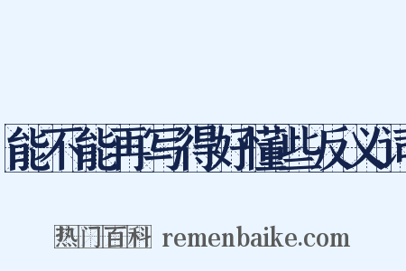 能不能再写得好懂些反义词是什么意思的图片